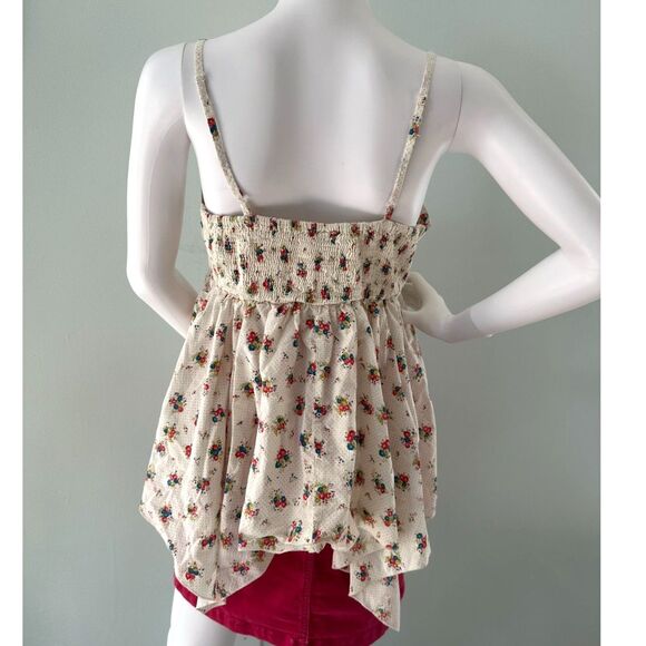 Y2k Mudd Floral Polka Dot Babydoll Tank Top size XS Boho 2000s Summer style - Picture 2 of 5